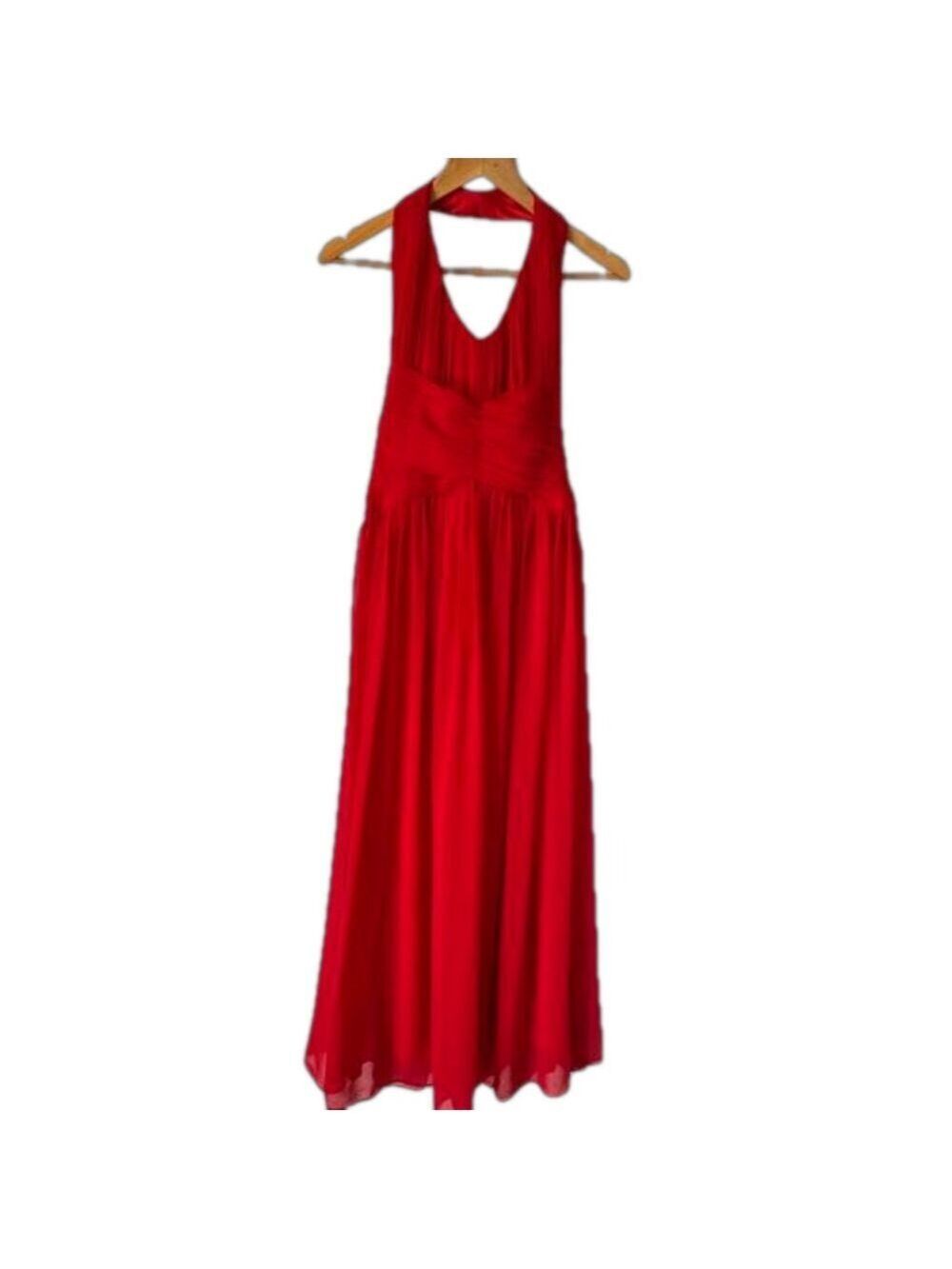 Lovely red flowy full length prom dress size small